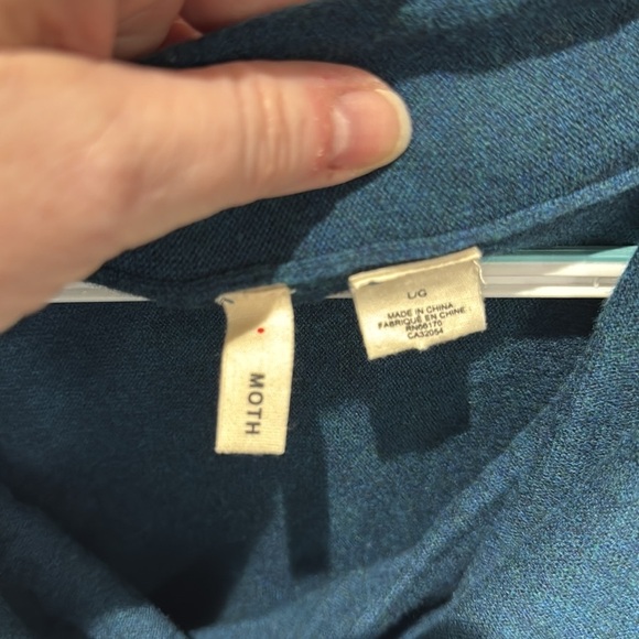 Moth Cowl Turtleneck Sweater‎ Knitted Fabric 3/4 Sleeves Bright Marine Blue W M - Picture 4 of 7